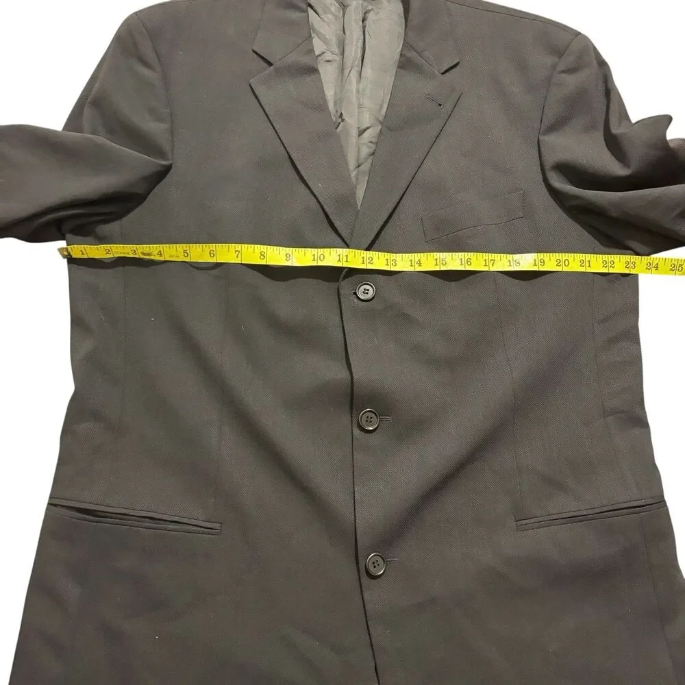 Hugo Boss Blazer Mens 44L Black 100% Virgin Wool Jacket 3 Button Classic
